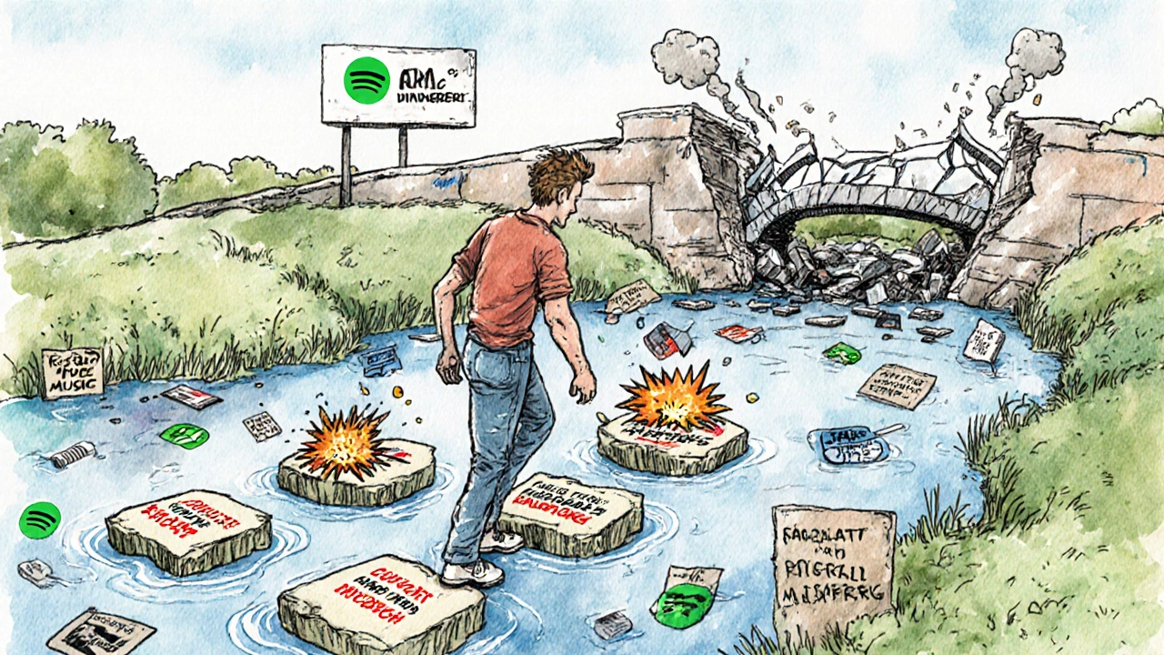 A streamer crossing a legal minefield using safe music options while avoiding copyright traps.