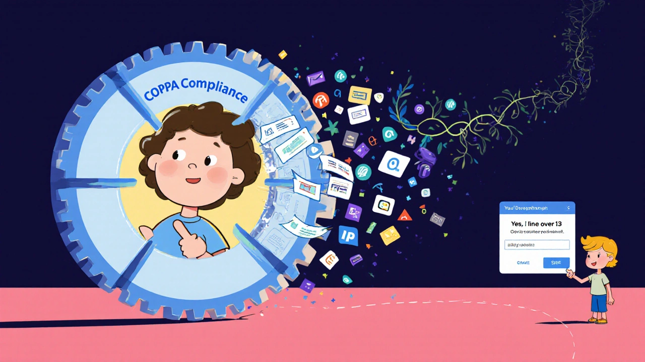 Hidden data collection revealed beneath kid&#039;s streaming app interface with false age gate.