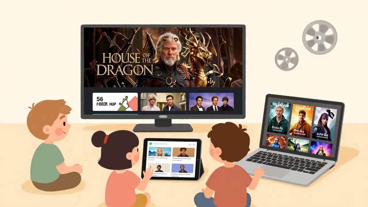 Family streaming Max content on multiple devices with downloads